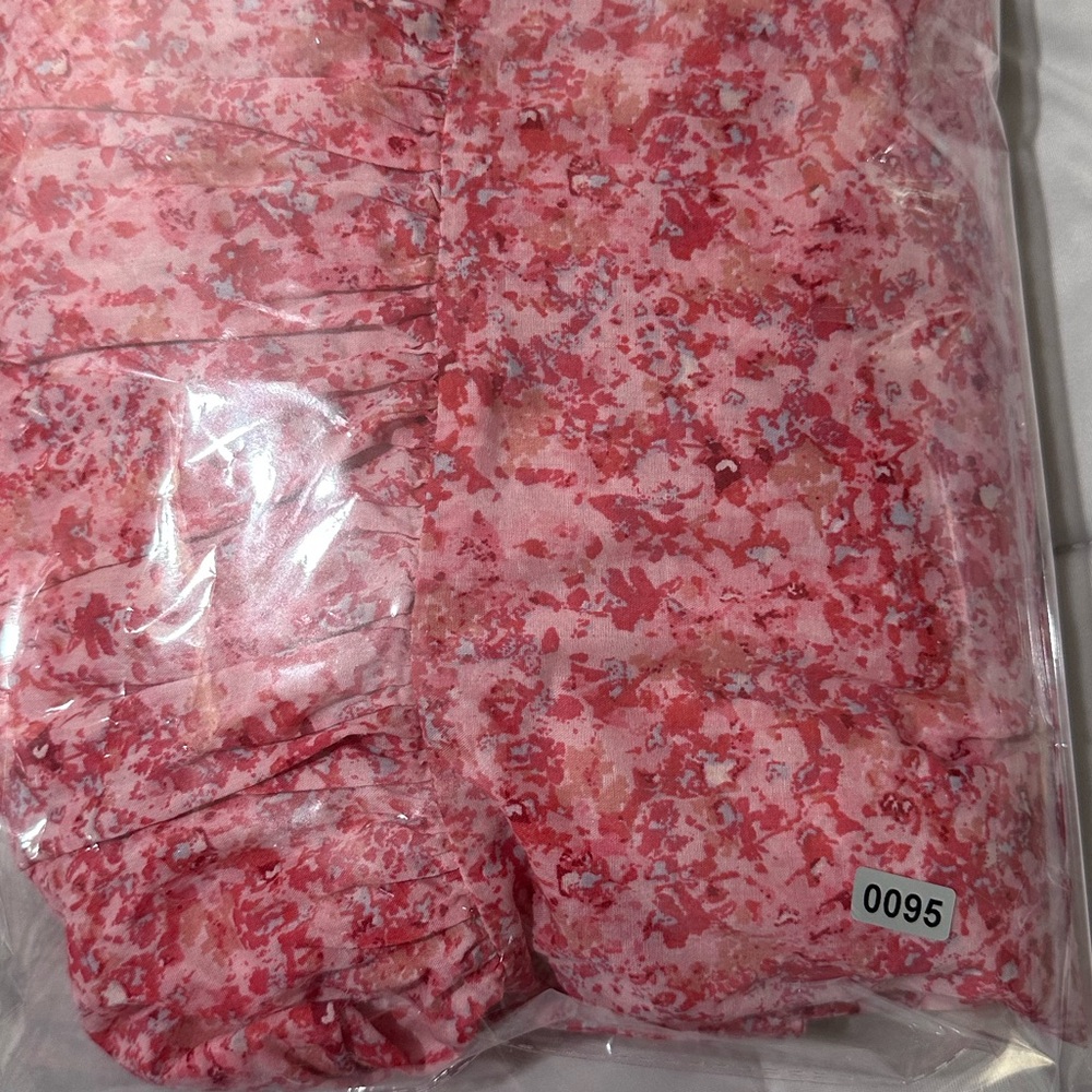 ZARA WOMENS FLORAL SUMMER V NECK BACKLESS DRESS IN PINK SIZE: LARGE 100% COTTON - Picture 13 of 13